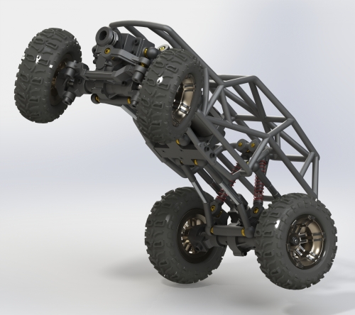SolidWorks Rendering of a Micro Rock-Crawler Prototype
