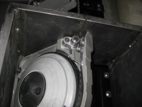 Close-Up View Showing Underneath the Bandsaw Stand