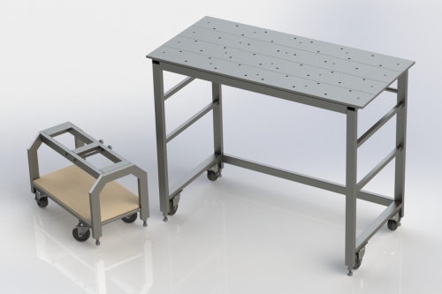 Rendering of Movable Welding Table &amp; Band Saw Stand
